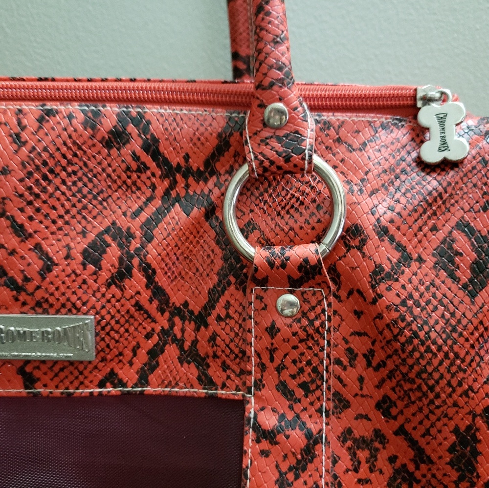 ChromeBones Pet Dog Carrier Tote Bag Red